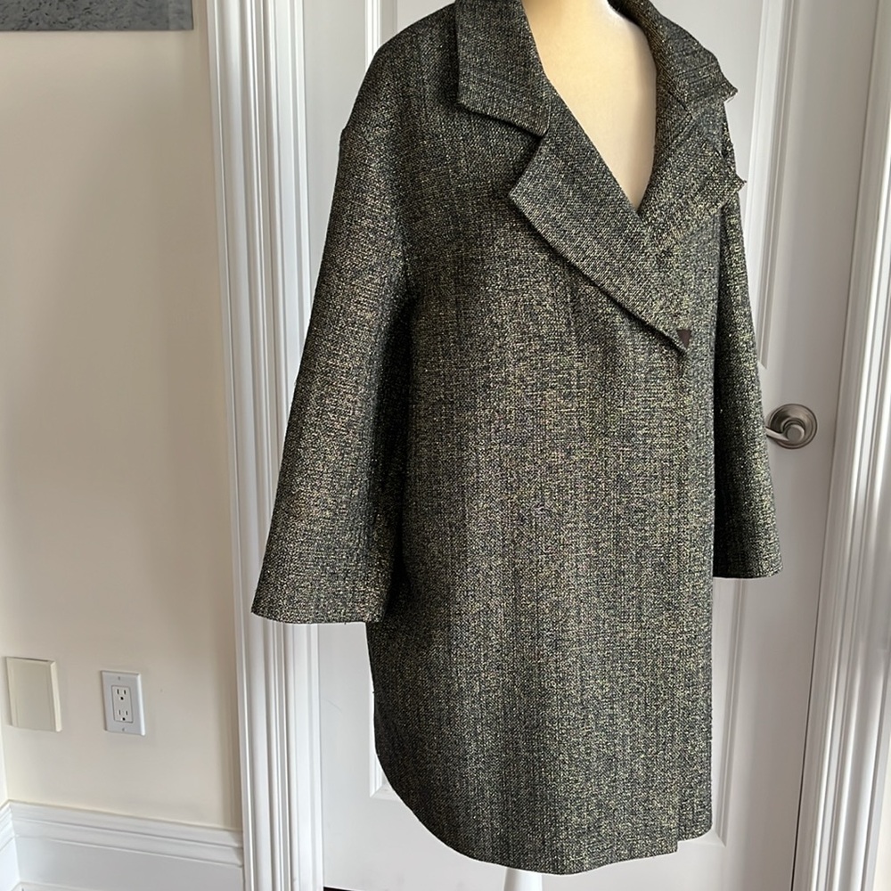 Light coat-  Large - spring cocoon-style coat with lurex thread.